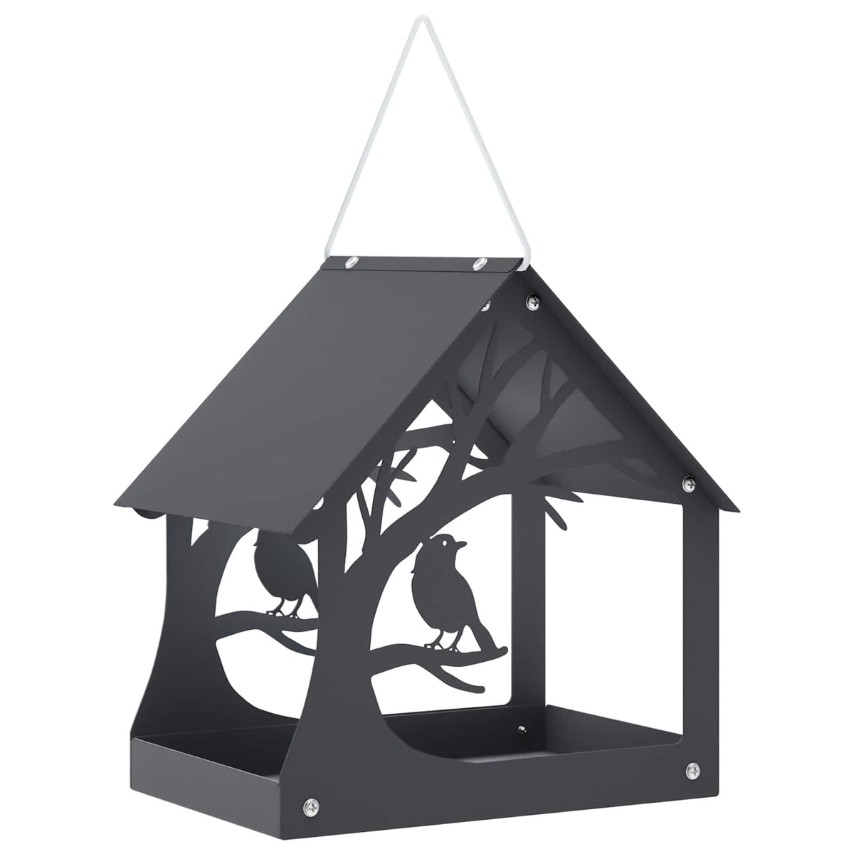 vidaXL Hanging Bird Feeder Steel Anthracite