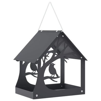 vidaXL Hanging Bird Feeder Steel Anthracite