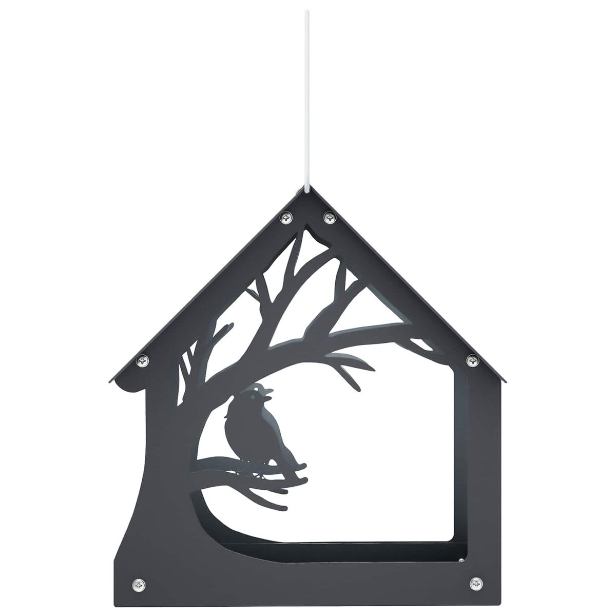 vidaXL Hanging Bird Feeder Steel Anthracite