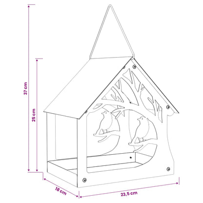 vidaXL Hanging Bird Feeder Steel Anthracite