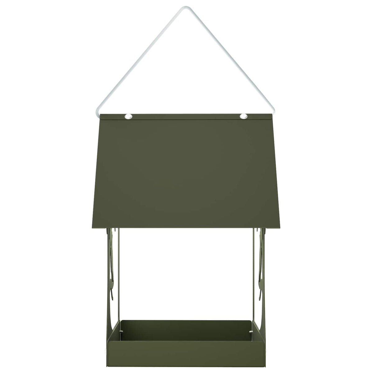 vidaXL Hanging Bird Feeder Steel Olive Green