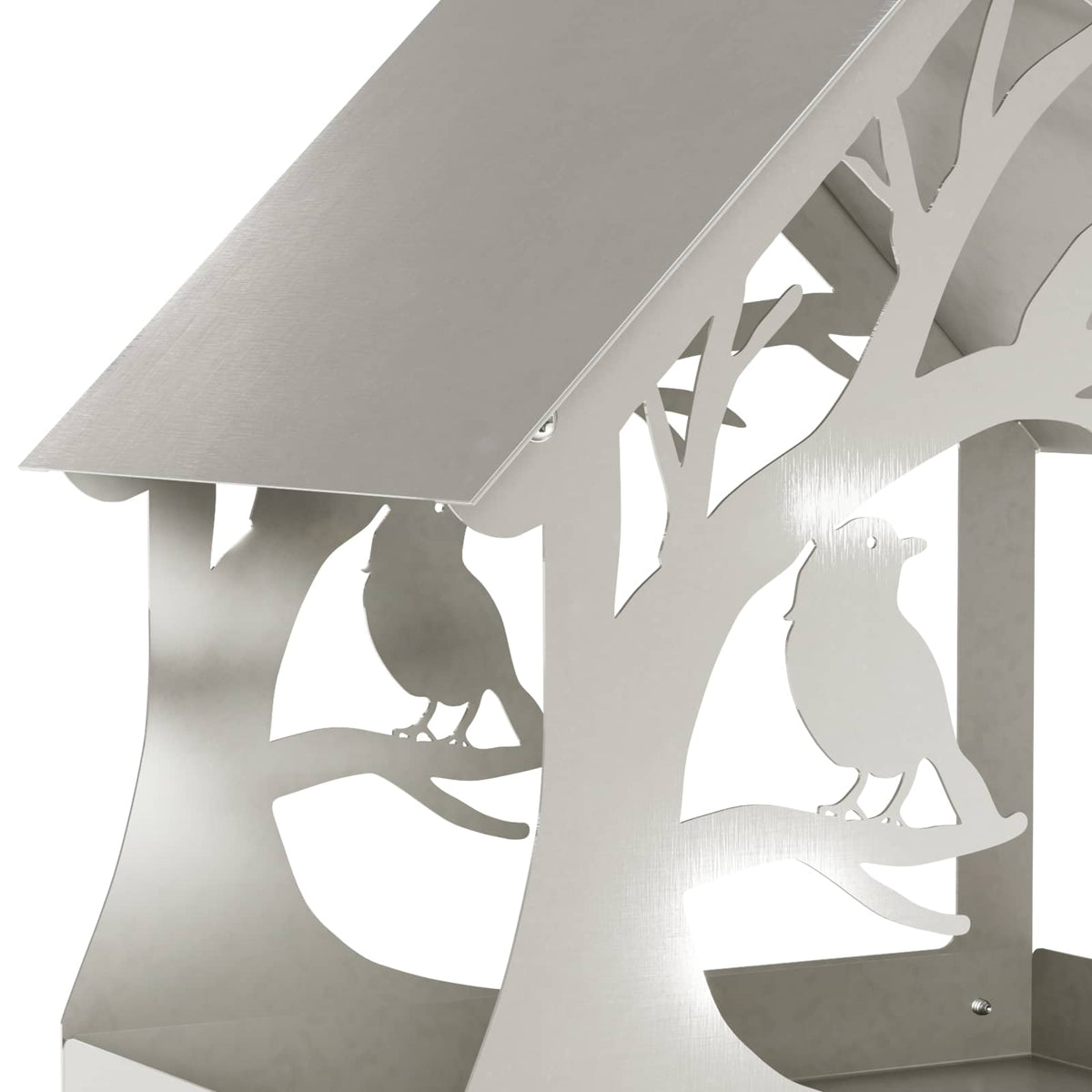 vidaXL Hanging Bird Feeder Stainless Steel Silver