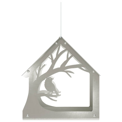 vidaXL Hanging Bird Feeder Stainless Steel Silver