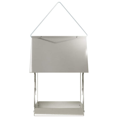 vidaXL Hanging Bird Feeder Stainless Steel Silver