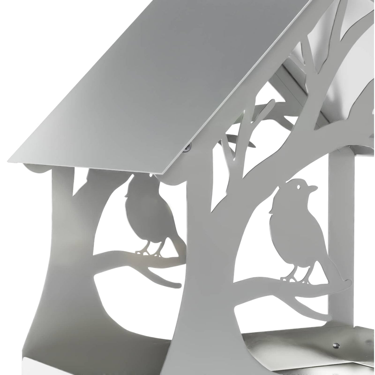 vidaXL Hanging Bird Feeder Galvanised Steel Silver