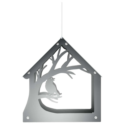vidaXL Hanging Bird Feeder Galvanised Steel Silver