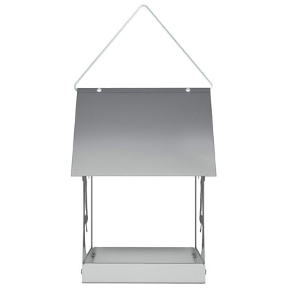 vidaXL Hanging Bird Feeder Galvanised Steel Silver
