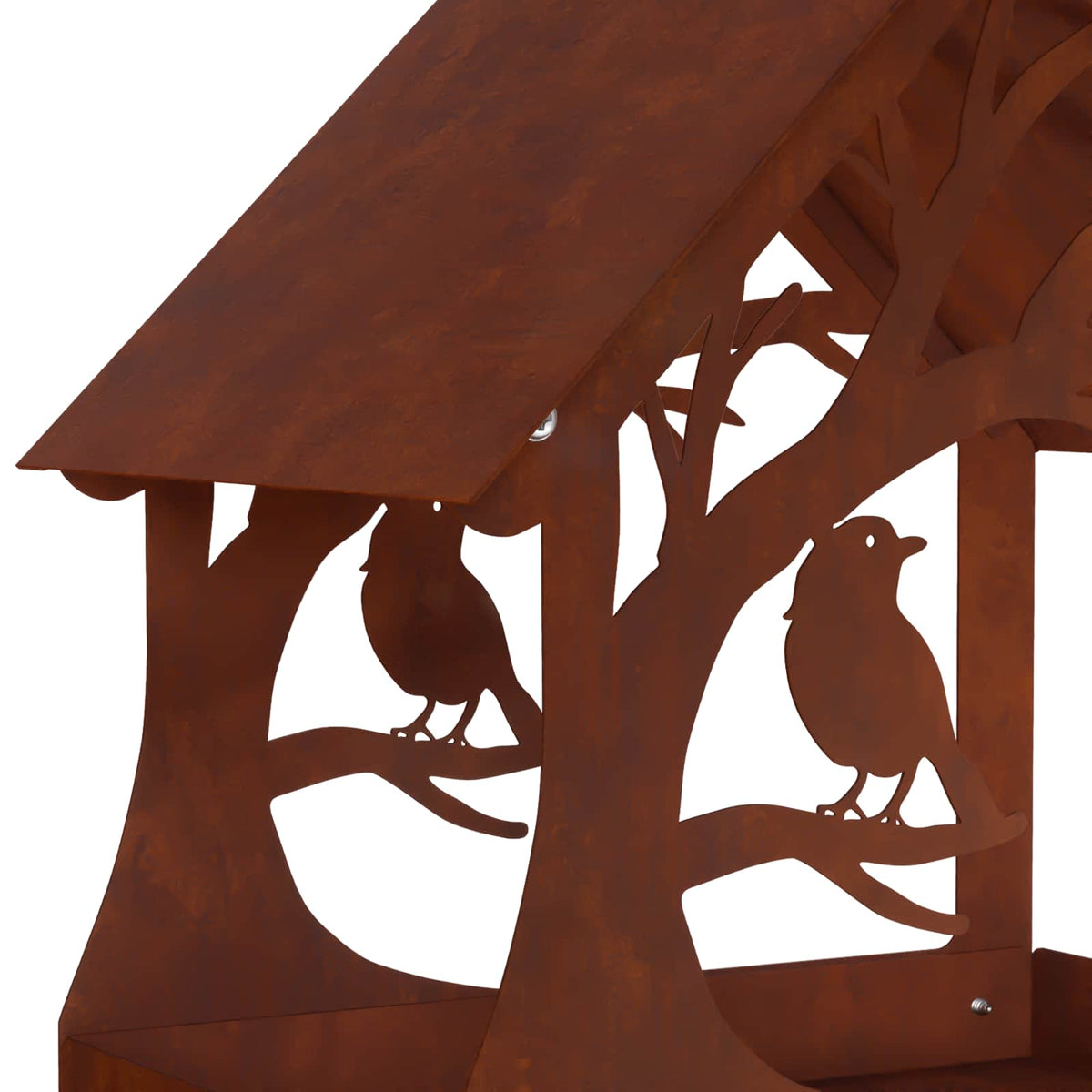 vidaXL Hanging Bird Feeder Weathering Steel Rusty