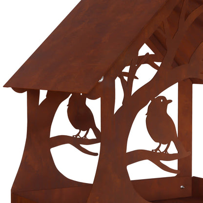 vidaXL Hanging Bird Feeder Weathering Steel Rusty