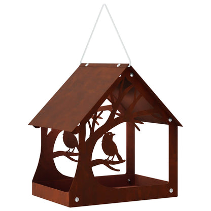 vidaXL Hanging Bird Feeder Weathering Steel Rusty