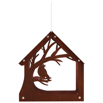 vidaXL Hanging Bird Feeder Weathering Steel Rusty