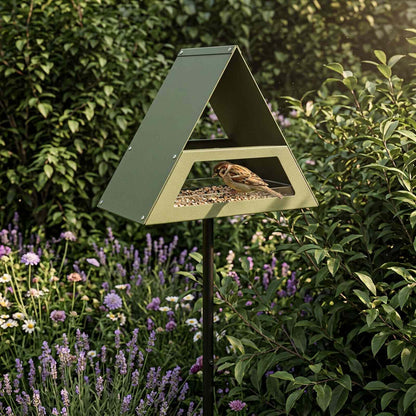 vidaXL Bird Feeder Steel Olive Green
