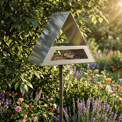 vidaXL Bird Feeder Stainless Steel Silver