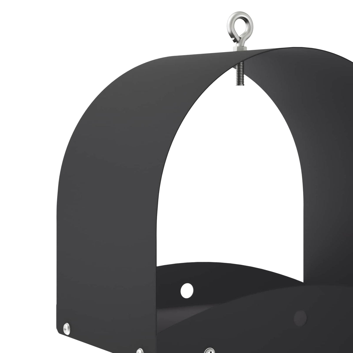 vidaXL Hanging Bird Feeder Steel Black