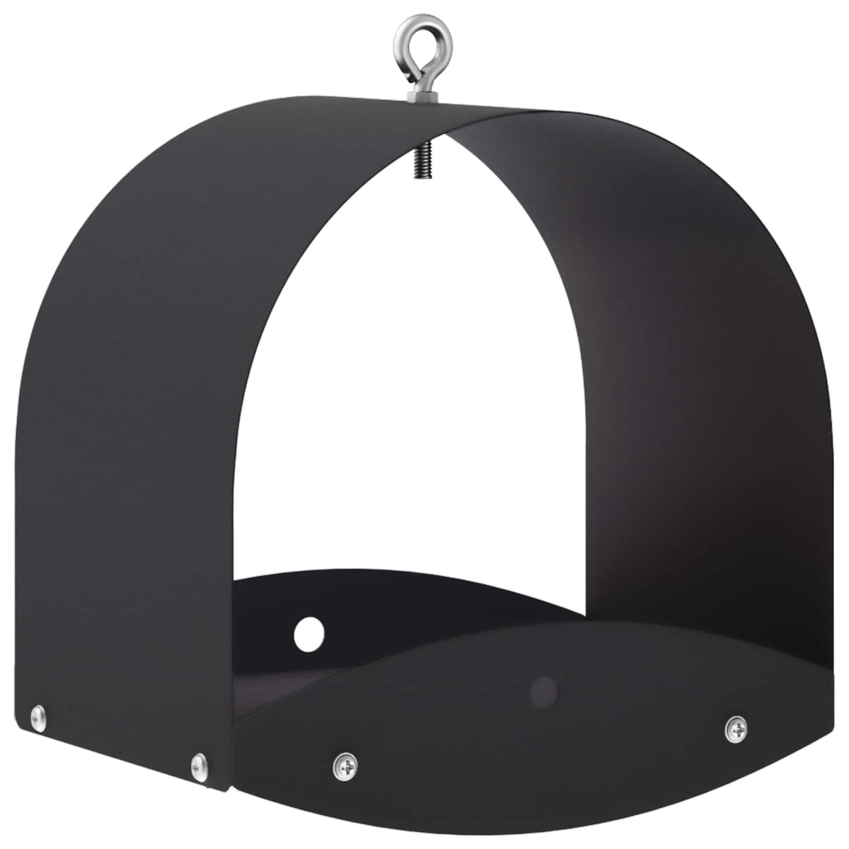 vidaXL Hanging Bird Feeder Steel Black