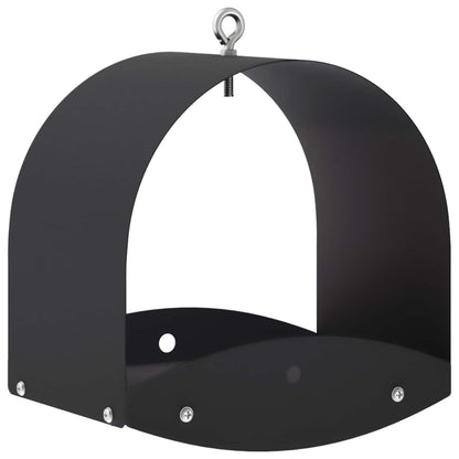 vidaXL Hanging Bird Feeder Steel Black
