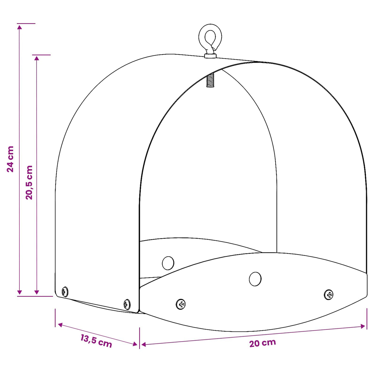 vidaXL Hanging Bird Feeder Steel Black