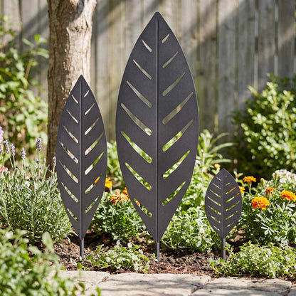 vidaXL Garden Stake 3 pcs 116.5 x 35 x 3 cm Black Steel