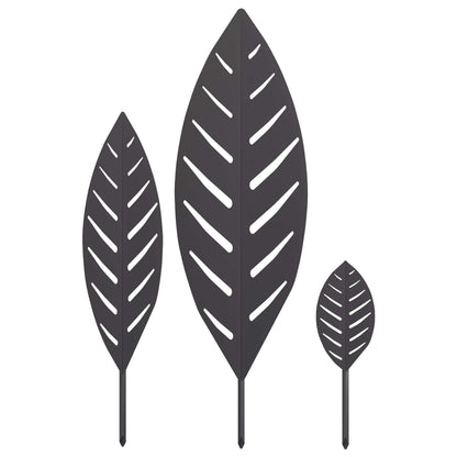 vidaXL Garden Stake 3 pcs 116.5 x 35 x 3 cm Black Steel