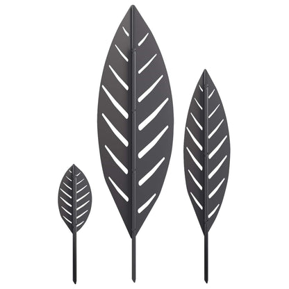 vidaXL Garden Stake 3 pcs 116.5 x 35 x 3 cm Black Steel