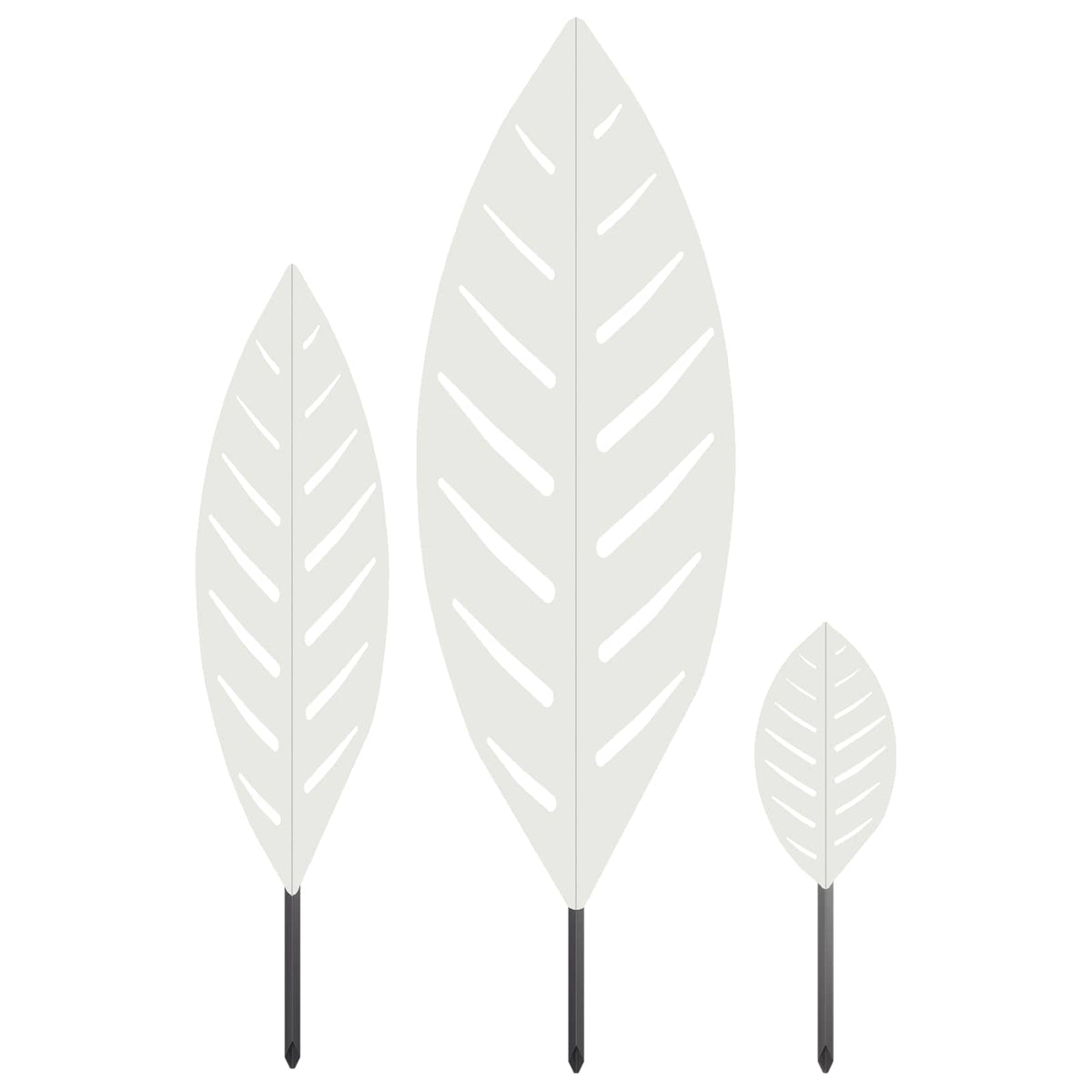 vidaXL Garden Stake 3 pcs 116.5 x 35 x 3 cm White Steel