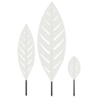 vidaXL Garden Stake 3 pcs 116.5 x 35 x 3 cm White Steel