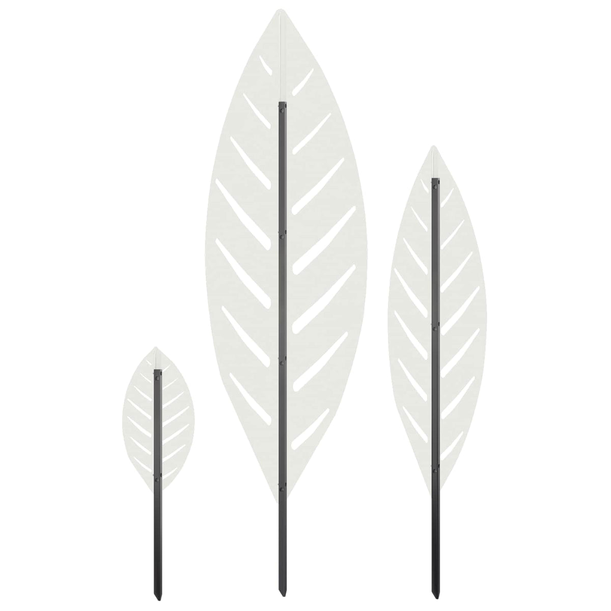 vidaXL Garden Stake 3 pcs 116.5 x 35 x 3 cm White Steel