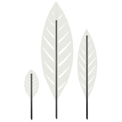 vidaXL Garden Stake 3 pcs 116.5 x 35 x 3 cm White Steel