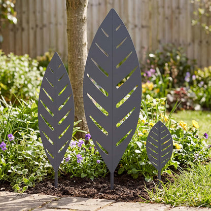 vidaXL Garden Stake 3 pcs 116.5 x 35 x 3 cm Anthracite Steel