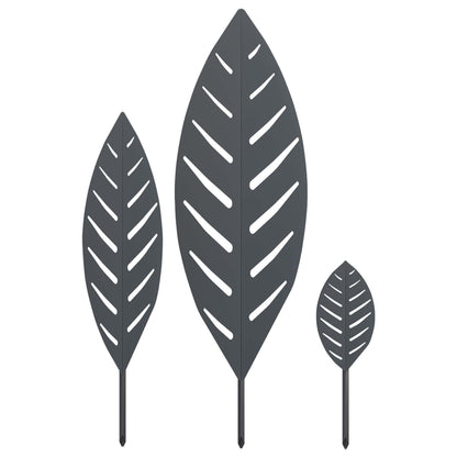 vidaXL Garden Stake 3 pcs 116.5 x 35 x 3 cm Anthracite Steel