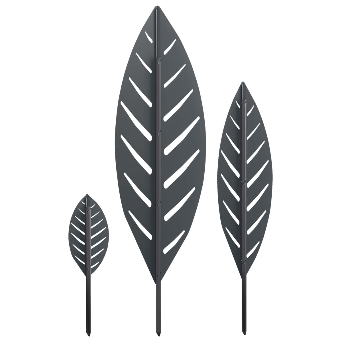 vidaXL Garden Stake 3 pcs 116.5 x 35 x 3 cm Anthracite Steel