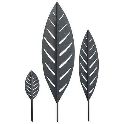vidaXL Garden Stake 3 pcs 116.5 x 35 x 3 cm Anthracite Steel