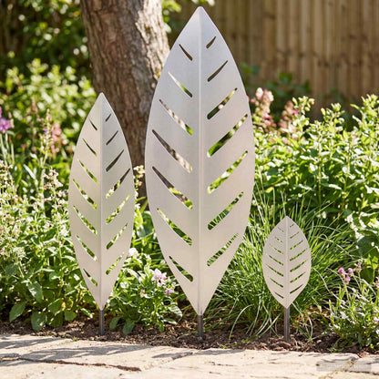 vidaXL Garden Stake 3 pcs 116.5 x 35 x 3 cm Galvanised Steel Silver