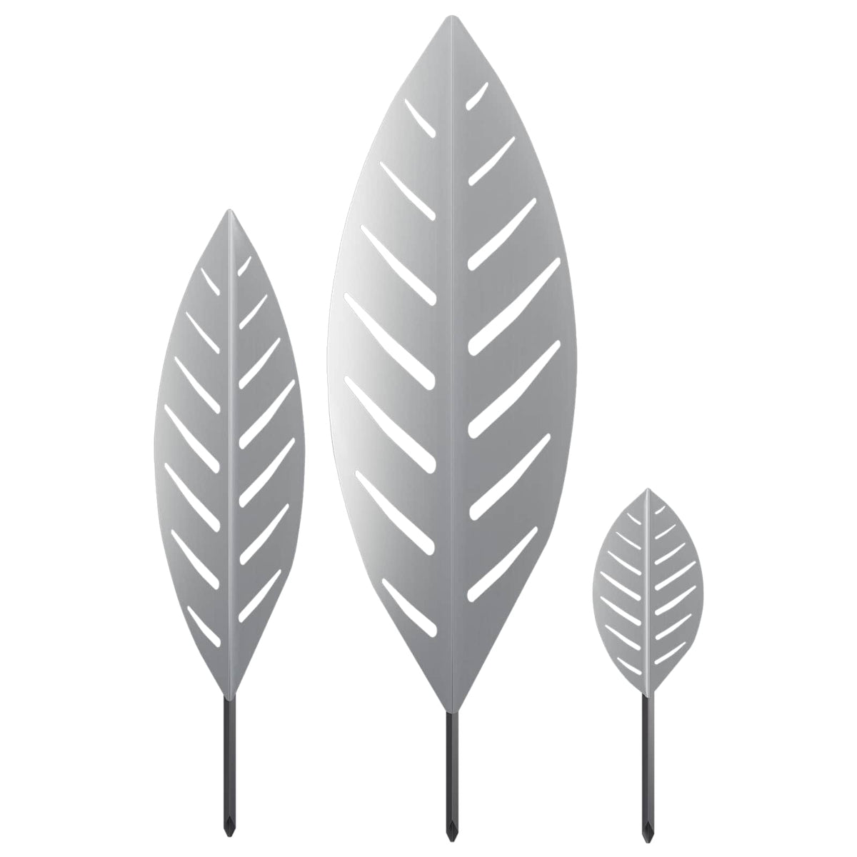vidaXL Garden Stake 3 pcs 116.5 x 35 x 3 cm Galvanised Steel Silver