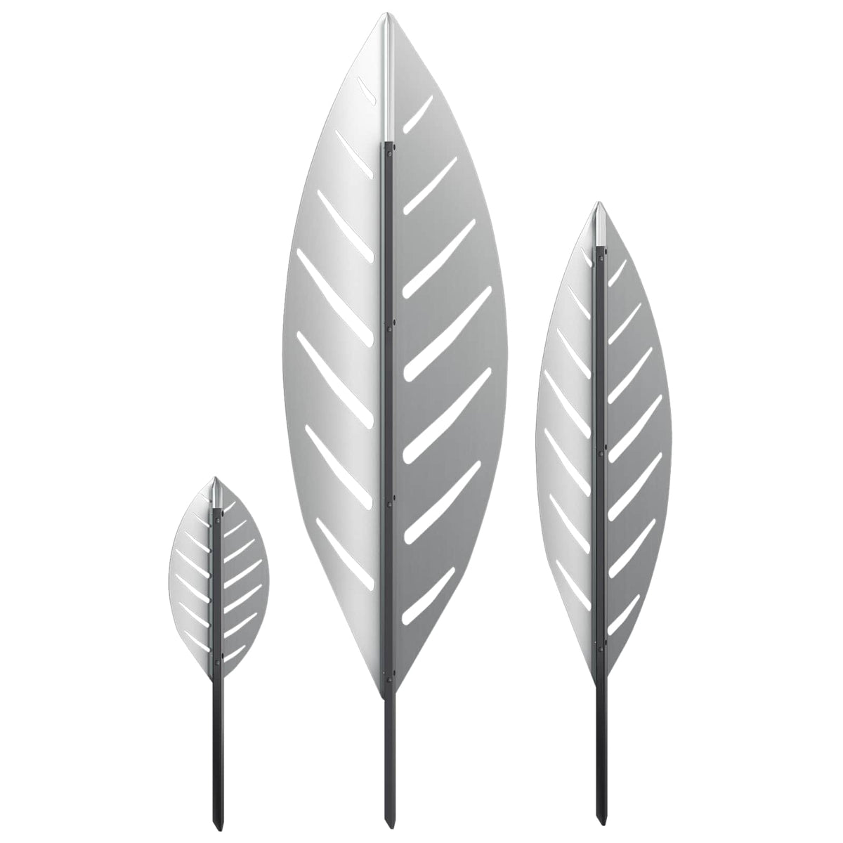 vidaXL Garden Stake 3 pcs 116.5 x 35 x 3 cm Galvanised Steel Silver