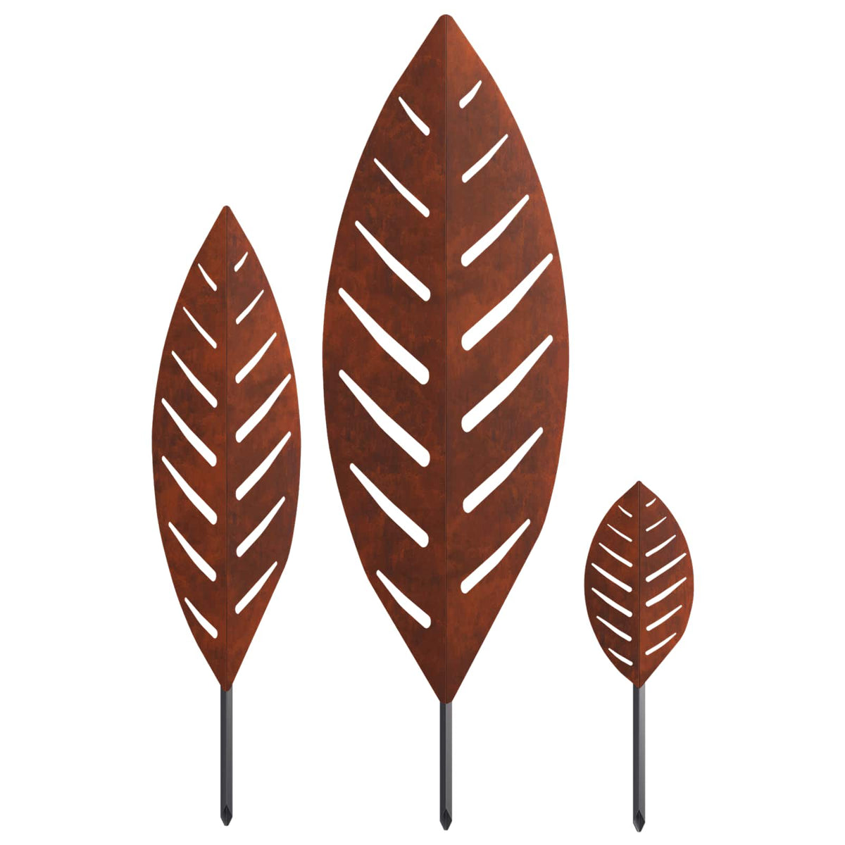 vidaXL Garden Stake 3 pcs 116.5 x 35 x 3 cm Rusty Weathering Steel