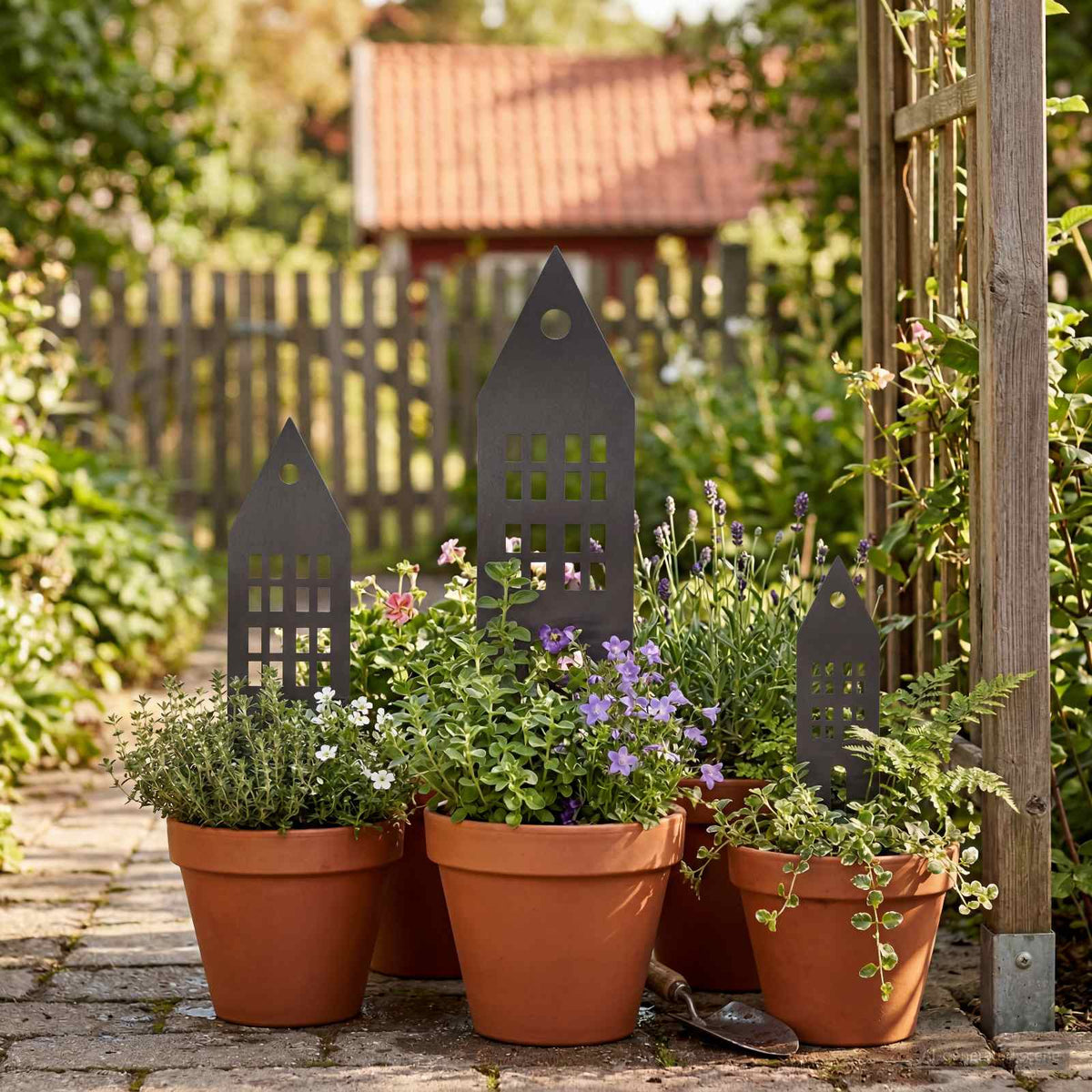 vidaXL Garden Stake 3 pcs 41 x 10 x 0.08 cm Black Cold-rolled Steel