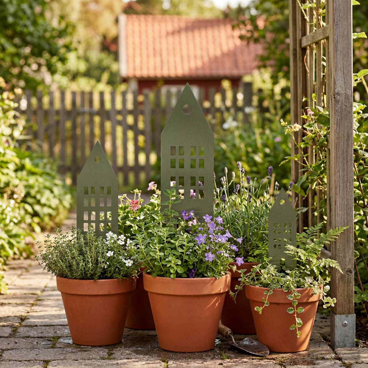 vidaXL Garden Stake 3 pcs 41 x 10 x 0.08 cm Cold-rolled Steel