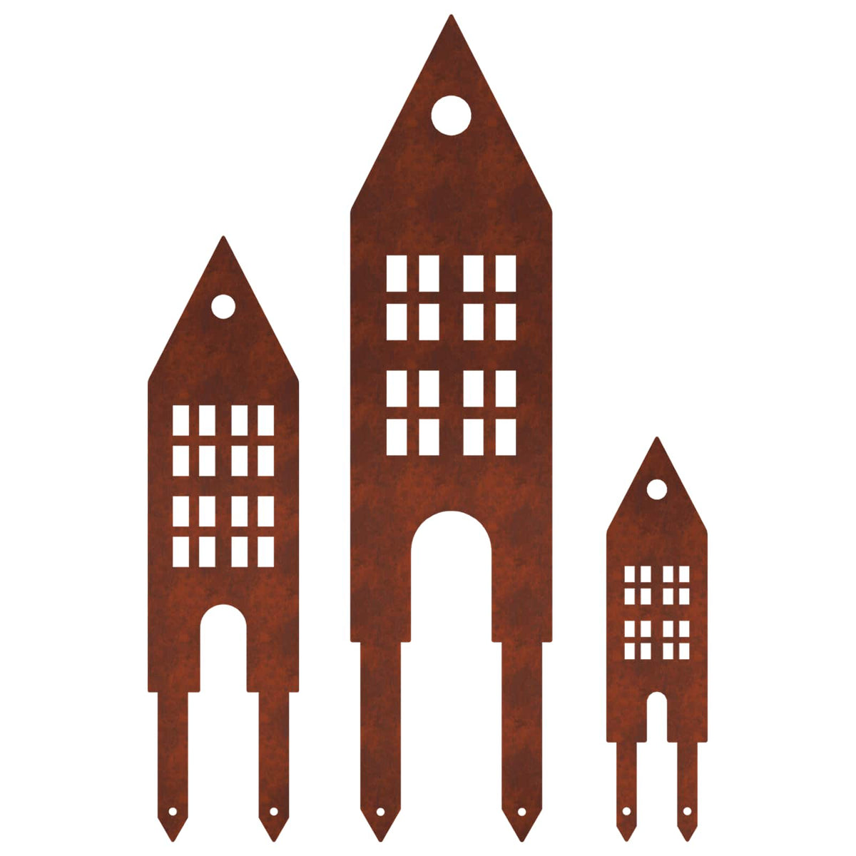 vidaXL Garden Stake 3 pcs 41 x 10 x 0.08 cm Rusty Weathering Steel