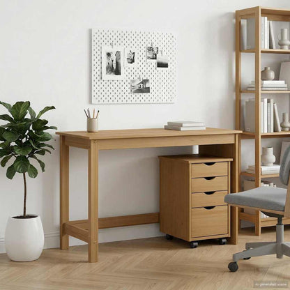 vidaXL Desk Cabinet Set 2 pcs Honey Brown Solid Pine Wood