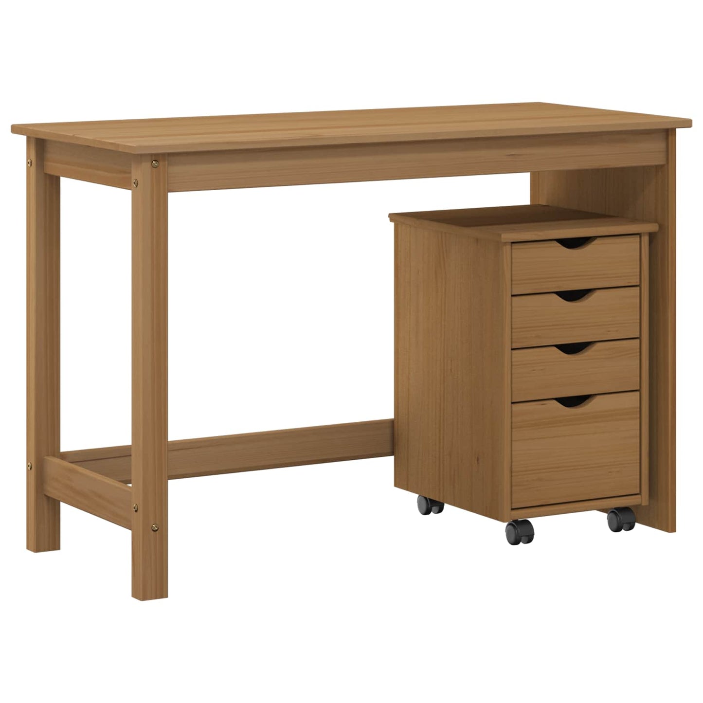 vidaXL Desk Cabinet Set 2 pcs Honey Brown Solid Pine Wood
