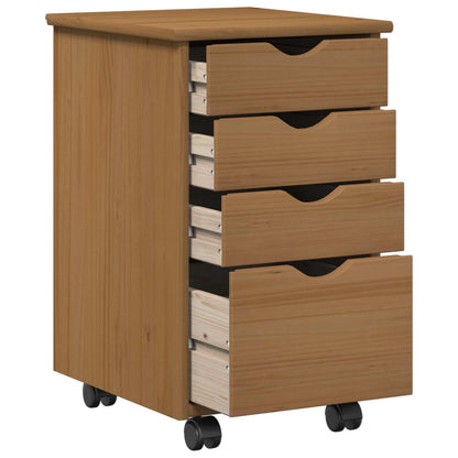 vidaXL Desk Cabinet Set 2 pcs Honey Brown Solid Pine Wood