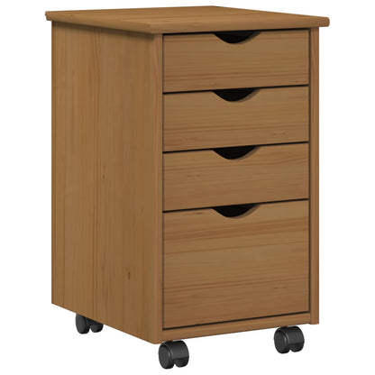 vidaXL Desk Cabinet Set 2 pcs Honey Brown Solid Pine Wood