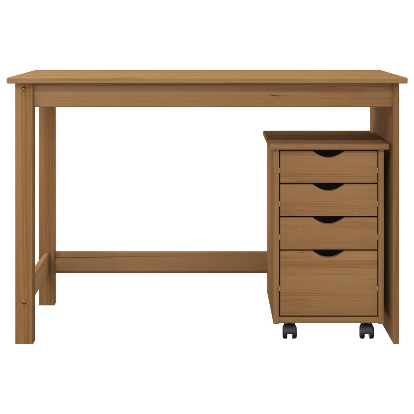 vidaXL Desk Cabinet Set 2 pcs Honey Brown Solid Pine Wood