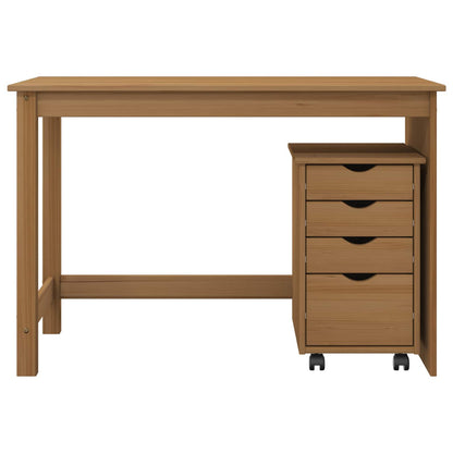 vidaXL Desk Cabinet Set 2 pcs Honey Brown Solid Pine Wood