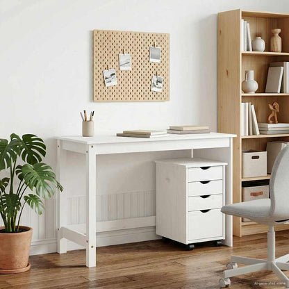 vidaXL Desk Cabinet Set 2 pcs White Solid Pine Wood