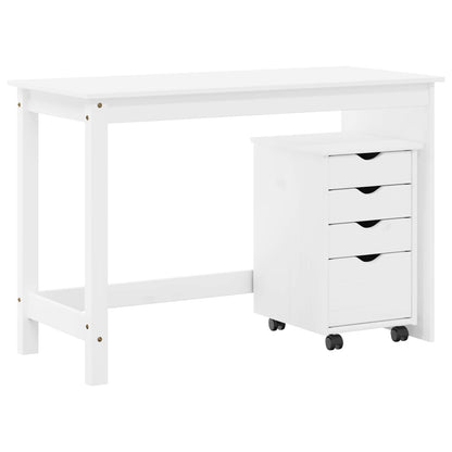 vidaXL Desk Cabinet Set 2 pcs White Solid Pine Wood
