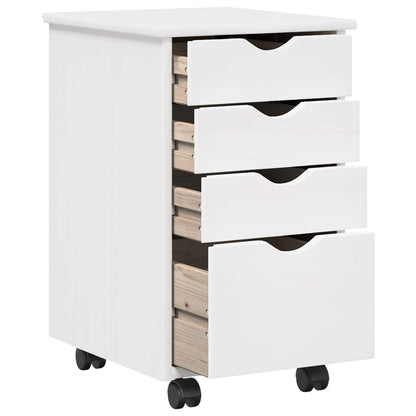 vidaXL Desk Cabinet Set 2 pcs White Solid Pine Wood