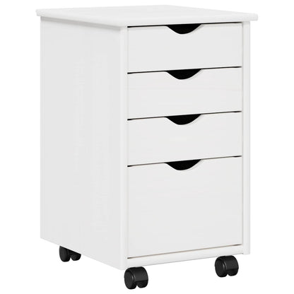 vidaXL Desk Cabinet Set 2 pcs White Solid Pine Wood