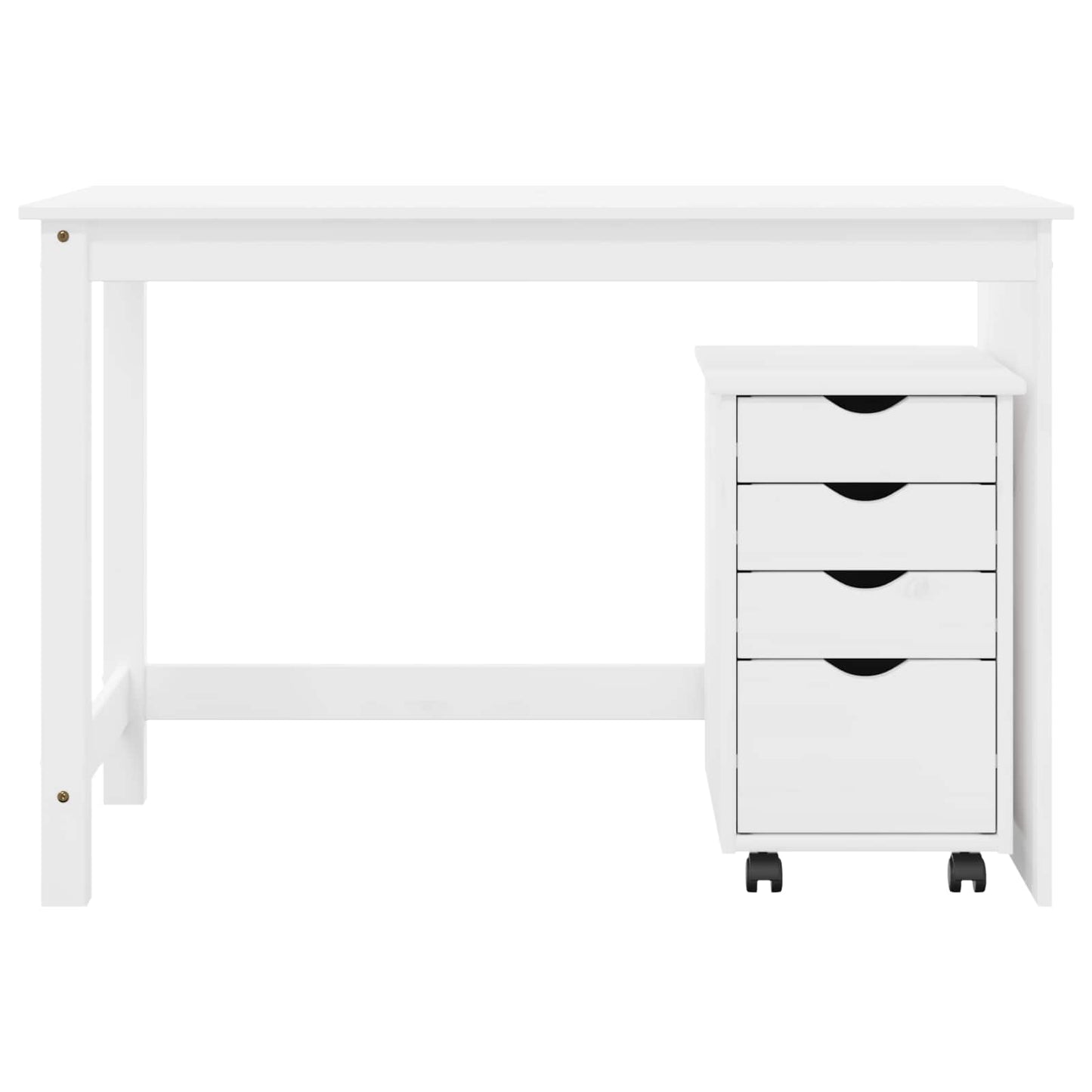 vidaXL Desk Cabinet Set 2 pcs White Solid Pine Wood